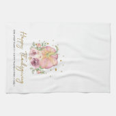 Erntedank Pumpkin Pink Familienname Geschirrtuch (Horizontal)