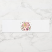 Erntedank Pumpkin Pink Floral Wasserflaschenetikett (Einzelnes Label)