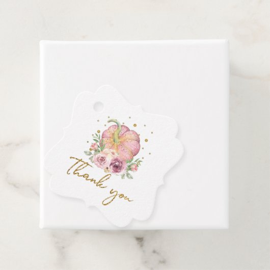 Erntedank Pumpkin Pink Gold Danke Geschenkanhänger (Beispiel)