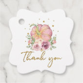 Erntedank Pumpkin Pink Gold Danke Geschenkanhänger (Vorderseite)