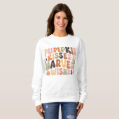 Erntedank Pumpkin Retro Groovy Sweatshirt (Vorne ganz)