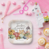 Erntedank Pumpkin Rustic Fall Paper Teller (Party)