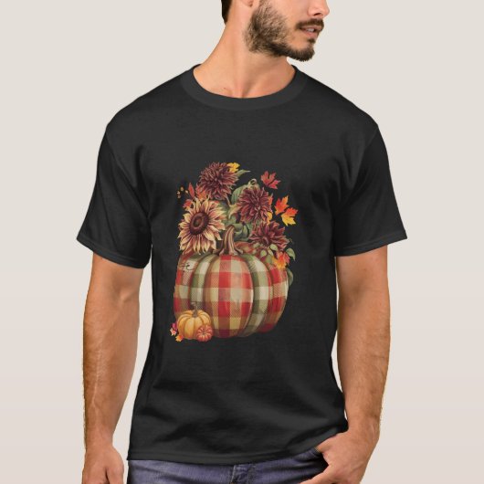 Erntedank Pumpkin Sonnenblume Herbst Herbsturlaub T-Shirt (Vorderseite)