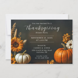 Erntedank Pumpkin & Sonnenblumen Einladung