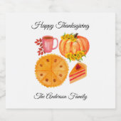 Erntedank Pumpkin Spice Latte Bierflaschenetikett (Einzelnes Label)