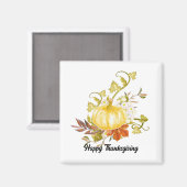 Erntedank Pumpkin Square Magnet (Vorderseite/Rückseite)