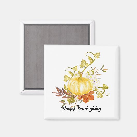 Erntedank Pumpkin Square Magnet (Vorderseite/Rückseite)