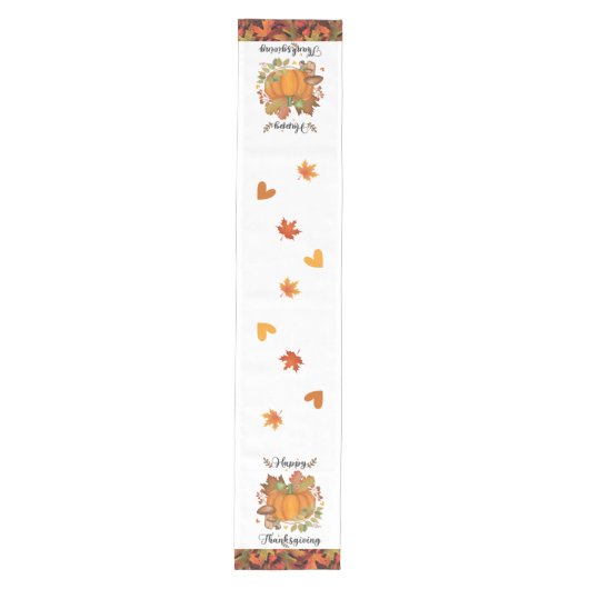 Erntedank Pumpkin Table Runner Mittelgroßer Tischläufer (Vorderseite)