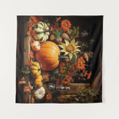 Erntedank Pumpkin Tapestry Wandteppich (Vorderseite (Horizontal))