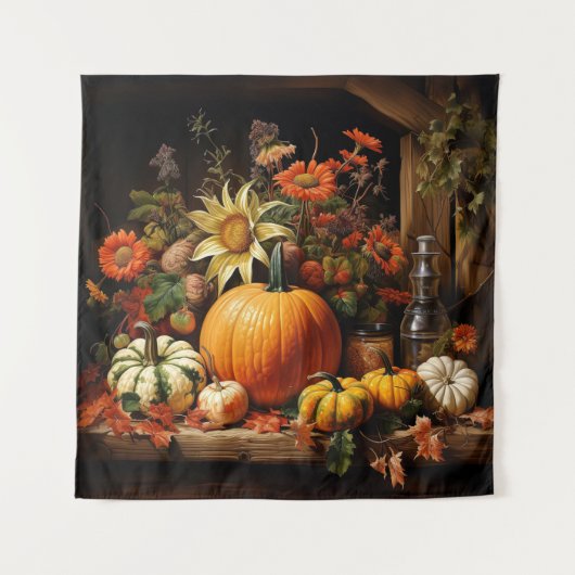 Erntedank Pumpkin Tapestry Wandteppich (Vorderseite)