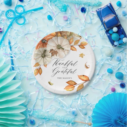 Erntedank Pumpkin und Blätter Pappteller (Party)