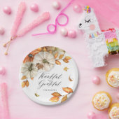 Erntedank Pumpkin und Blätter Pappteller (Party)