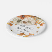 Erntedank Pumpkin und Blätter Pappteller (Schrägansicht)