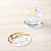 Erntedank Pumpkin und Blätter Runder Pappuntersetzer (Vor Ort)