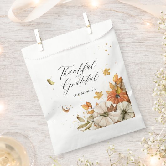 Erntedank Pumpkin und Blätter Thema Geschenktütchen (Ausgeschnitten)