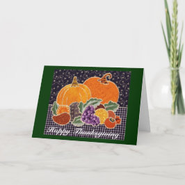 Erntedank Pumpkin und Friends Patchwork Feiertagskarte