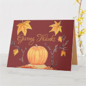 Erntedank Pumpkin Watercolor Karte (Gelbe Blume)