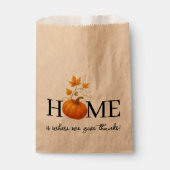 Erntedank Pumpkin Zuhause ist der Ort, an dem wir Geschenktütchen (Vorderseite)