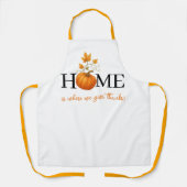 Erntedank Pumpkin Zuhause ist der Ort, an dem wir Schürze (Vorderseite)