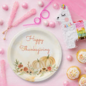 Erntedank Pumpkins Blumenschrift Pappteller (Party)