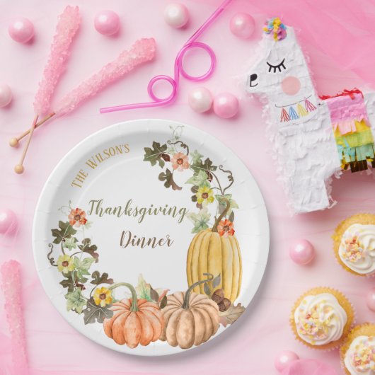 Erntedank Pumpkins Butternut Sage Orange Pappteller (Party)