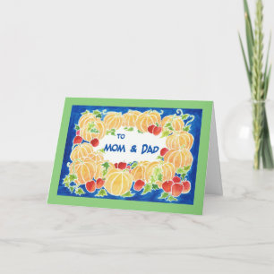Erntedank Pumpkins Card für eine Mama und einen Va Feiertagskarte