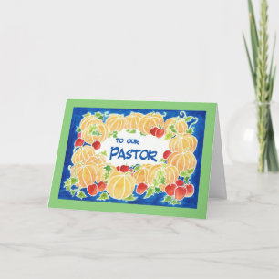 Erntedank Pumpkins Card für einen Pastor Feiertagskarte