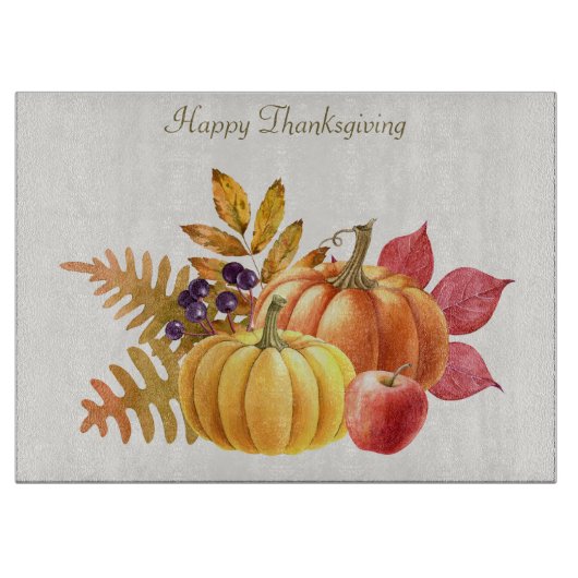 Erntedank Pumpkins Cutting Board Schneidebrett (Vorderseite)