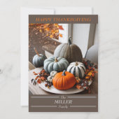 Erntedank Pumpkins Editable Family Feiertagskarte (Vorderseite)