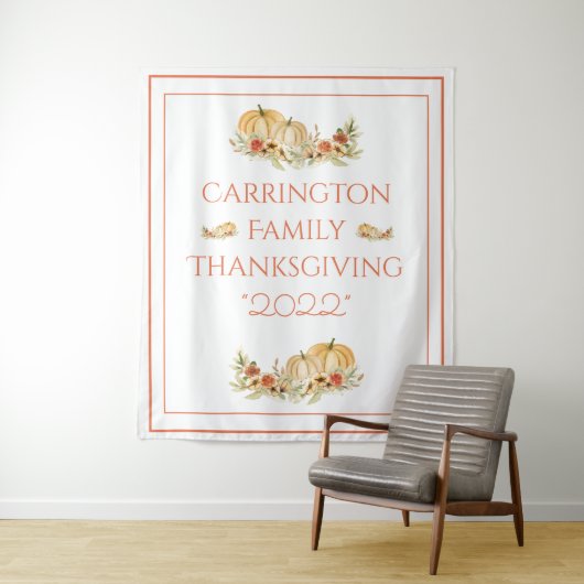 Erntedank Pumpkins Floral Watercolor Wandteppich (Beispiel)