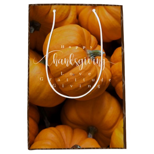 Erntedank Pumpkins Foto Mittlere Geschenktüte (Vorderseite)
