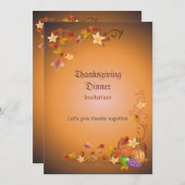 Erntedank Pumpkins Fruchtsäfte Blätter Klassisch Einladung (Vorne/Hinten)