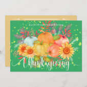 Erntedank Pumpkins Green Feiertagskarte (Vorne/Hinten)