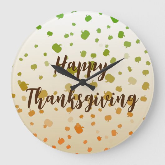 Erntedank Pumpkins Große Wanduhr (Vorderseite)