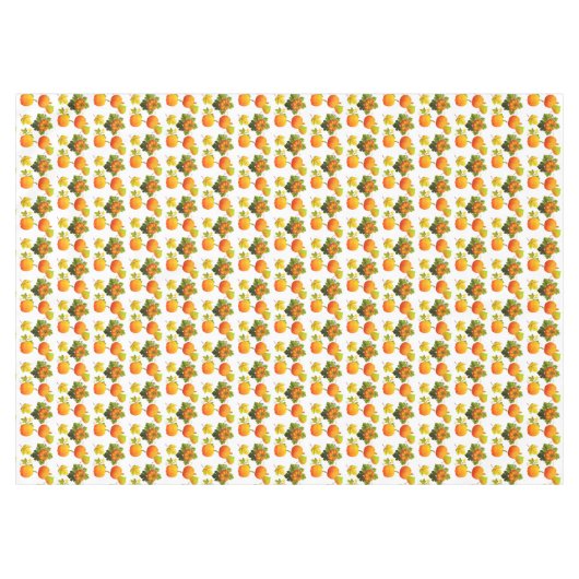 Erntedank Pumpkins & Herbstlaube auf Weiß Tischdecke (Vorderseite (Horizontal))