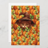 ERNTEDANK PUMPKINS NIEDLICH CAT EINLADUNG (Vorne/Hinten)