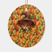 ERNTEDANK PUMPKINS NIEDLICH CAT KERAMIK ORNAMENT (Links)