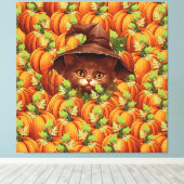 ERNTEDANK PUMPKINS NIEDLICH CAT LEINWANDDRUCK (Insitu (Holzboden))