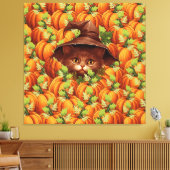 ERNTEDANK PUMPKINS NIEDLICH CAT LEINWANDDRUCK (Insitu (Wohnzimmer))