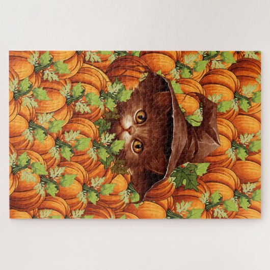 ERNTEDANK PUMPKINS NIEDLICH CAT PUZZLE (Horizontal)