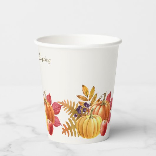 Erntedank Pumpkins Paper Cups Pappbecher (Rückseite)