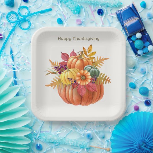 Erntedank Pumpkins Papierplatte Pappteller (Party)