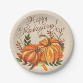 Erntedank Pumpkins Pappteller (Vorderseite)