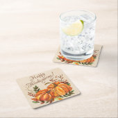 Erntedank Pumpkins Rechteckiger Pappuntersetzer (Vor Ort)