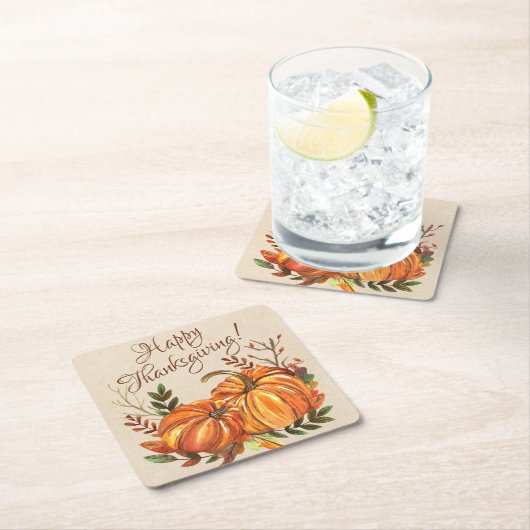 Erntedank Pumpkins Rechteckiger Pappuntersetzer (Vor Ort)