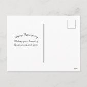 Erntedank Pumpkins Rustikale Bench Illustration Feiertagspostkarte (Rückseite)