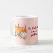 Erntedank Pumpkins und Blume Kaffee Tasse (Vorderseite Links)