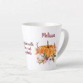 Erntedank Pumpkins und Blume mit TextLatte Milchtasse (Rechte Ecke)