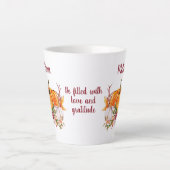 Erntedank Pumpkins und Blume mit TextLatte Milchtasse (Vorderseite)