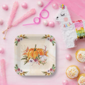 Erntedank Pumpkins und Blume Pappteller (Party)